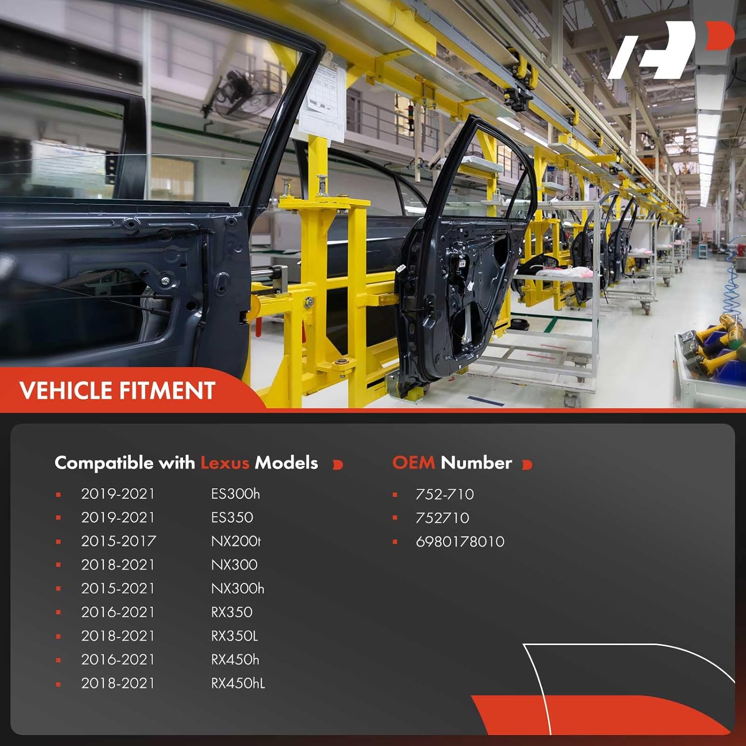 A-Premium Electric Power Window Regulator Without Motor Compatible with Lexus RX350 2016-2021, RX350L 2018-2021, RX450h 2016-2021, RX450hL 2018-2021, ES350 2019-2021, ES300h, NX200t, NX300, NX300h