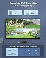 Vista 7 de Hiseeu - Sistema de cámara de seguridad con cable PTZ de 3K con visión de 360°, visión nocturna a color, audio, DVR de 8 canales de 5MP, 4 cámaras