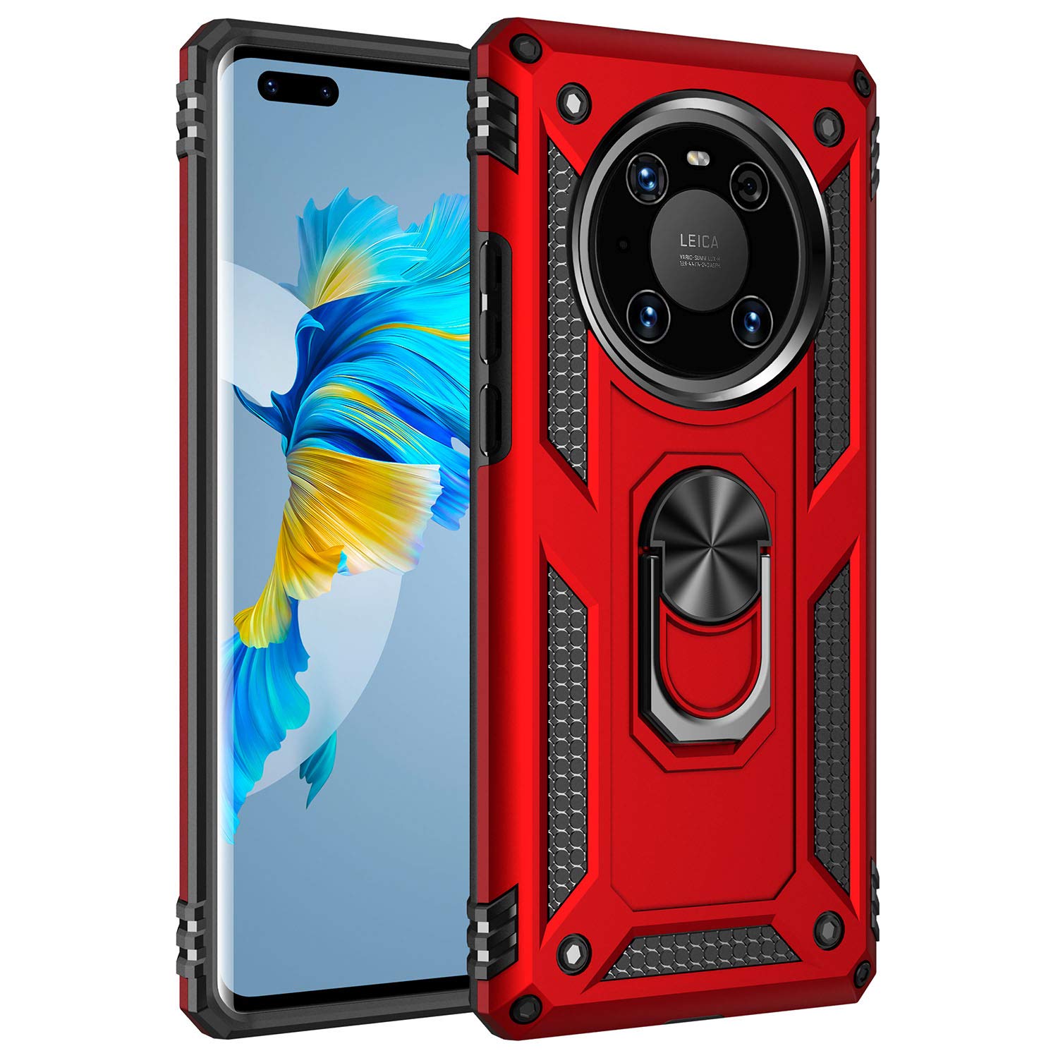 LUSHENG Custodia Compatibile con Huawei Mate 40 PRO+, Cover Rigida Acrilico con Vibrazione per PC, Copertura del Telefono per Huawei Mate 40 PRO+ 6.76 con Uomo Donna - Nero