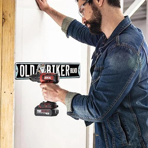 Miniatura 7 de Letrero de metal con texto en inglés "Old Biker Blvd", decoración de pared para el hogar, bar, garaje, 16 x 4 pulgadas