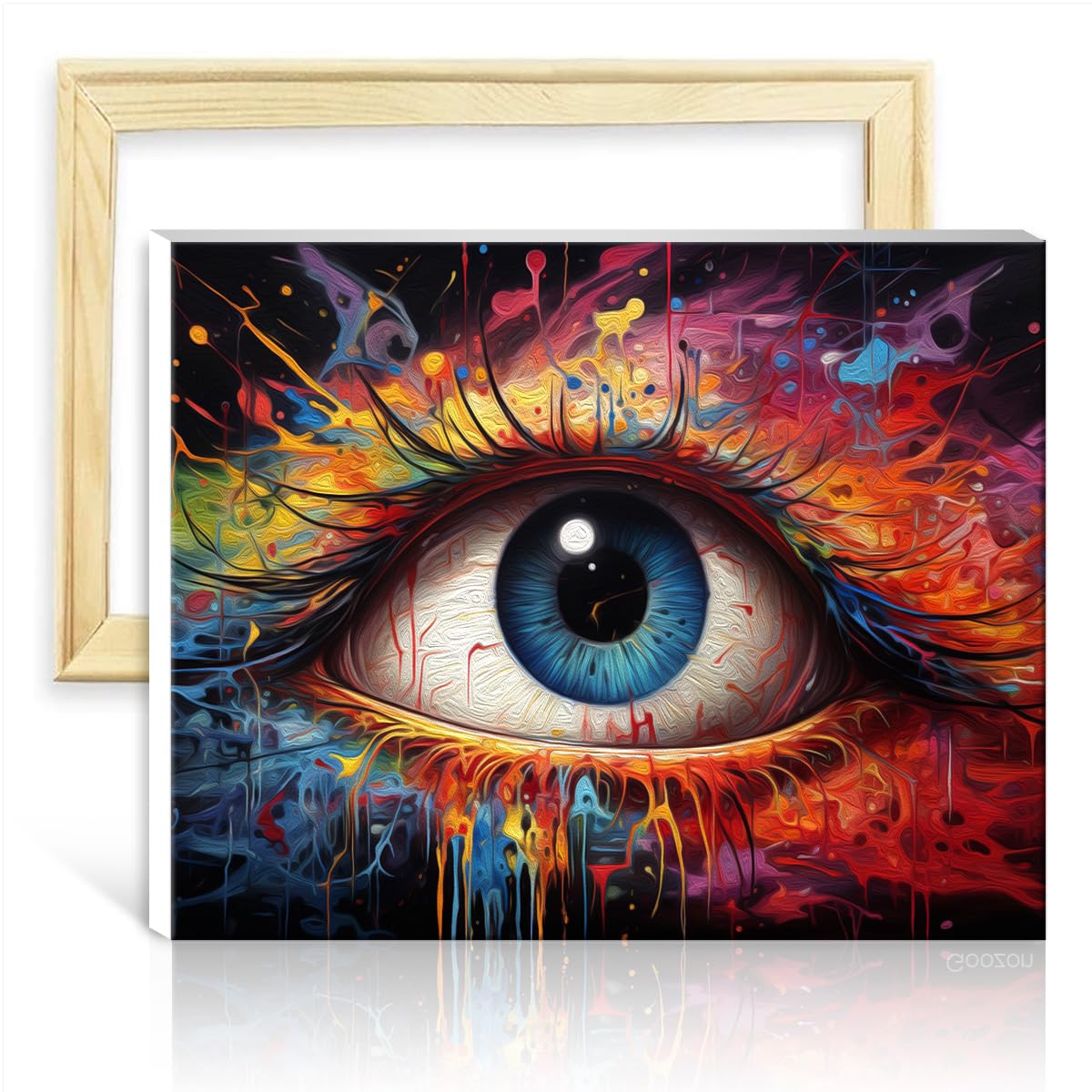 TANGFEIY Paintting Eye Paints Kids with Brushes and Acrylic Pigment on Canvas Painting for Adults Arts Crafts Project for Home NO Frame(60x75cm)