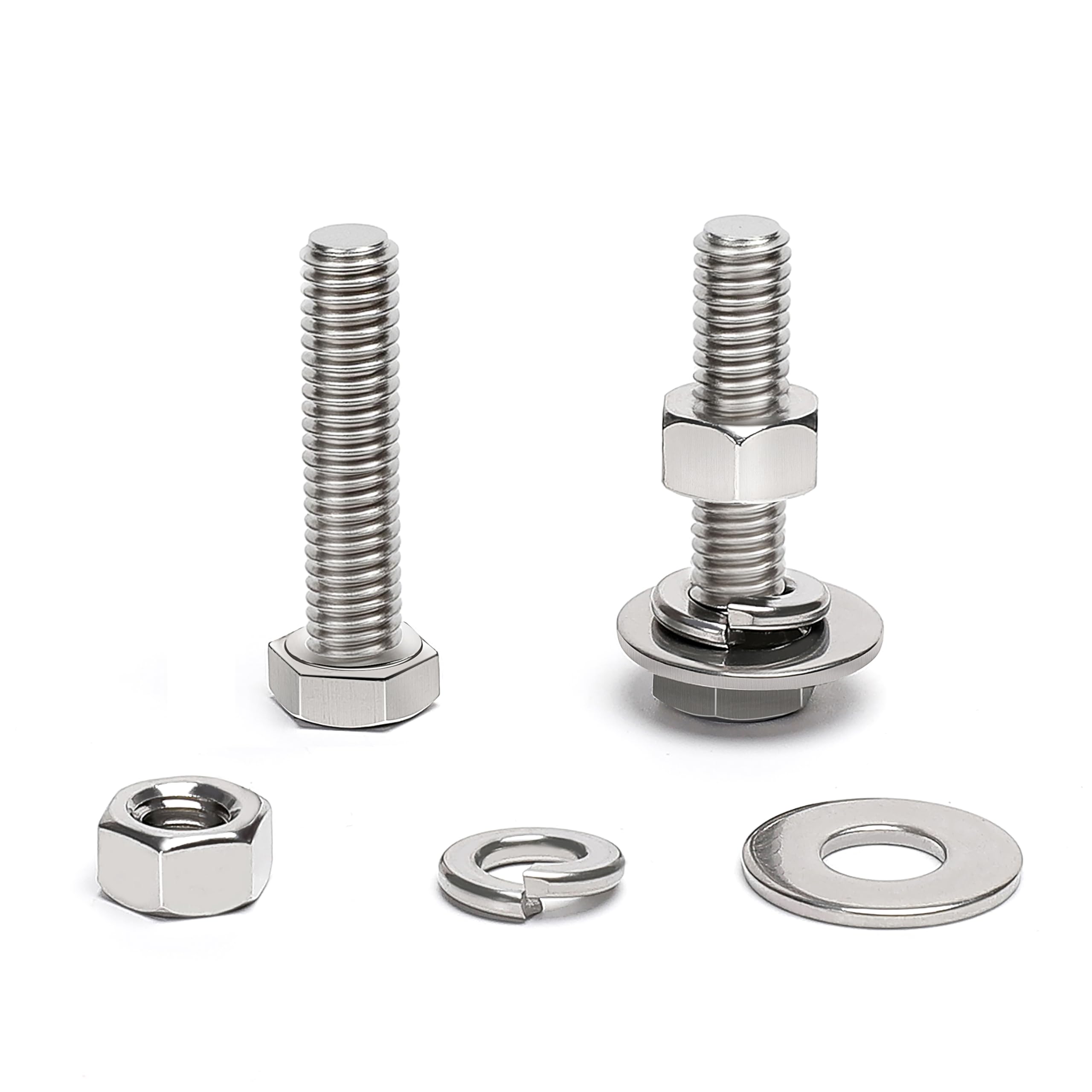 Stainless Steel Hex Bolts & Nuts - 20 Sets -10