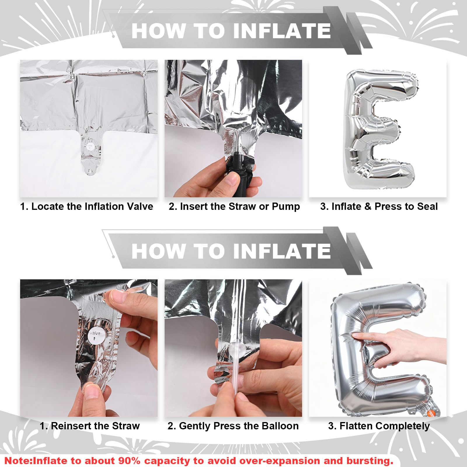 Silver Hello 2026 Balloons, Number 2026 Foil Balloon with HELLO Letter Foil Balloon - Image 4