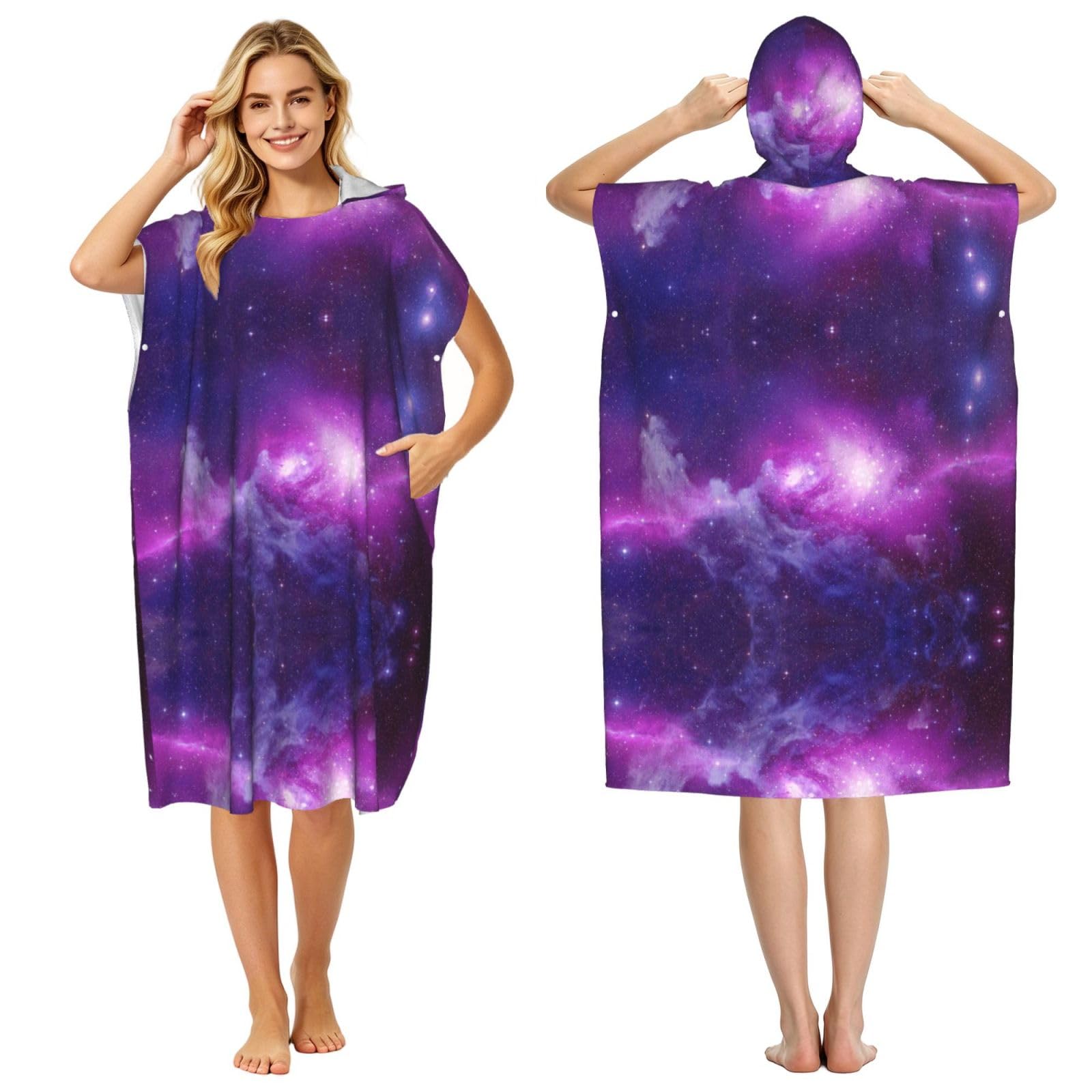 Poncho surf à capuche microfibre fini la serviette qui tombe à la plage