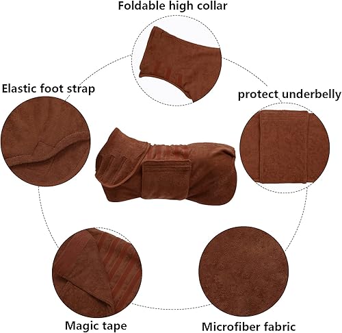 Miniatura 90 de Geyecete Abrigo de secado para perros – Bolsa de secado rápido para perros – Toalla de baño para perros – Toalla de baño de microfibra de secado Azul