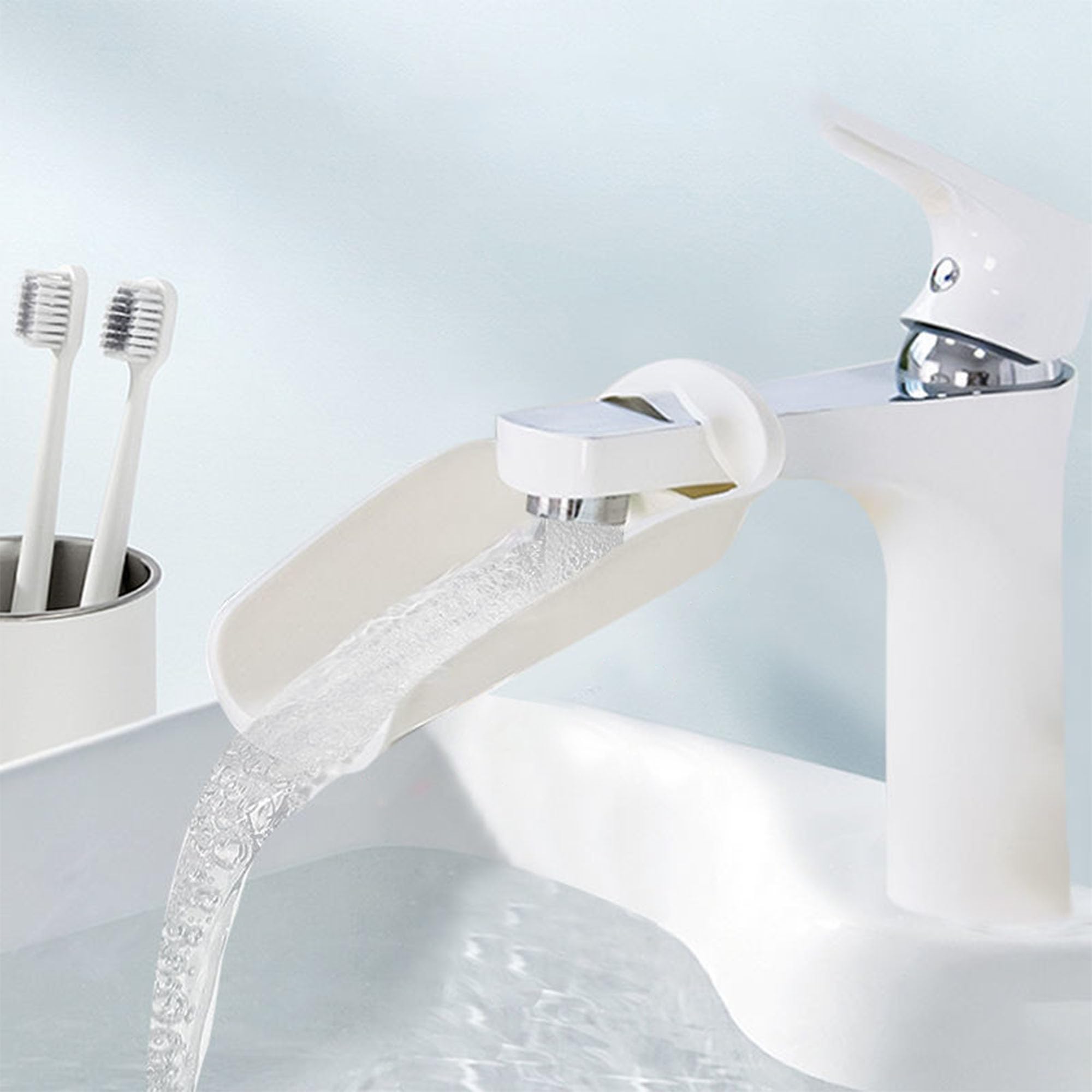 Lot de 3 Robinet Extension de Robinet, Prolongateur de Robinet pour Enfants Extension de Robinet Tap Extender, pour Enfant Bébé Se Laver Les Mains Lavage Cuisine Salle de Bains, Blanc