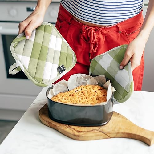 Miniatura 4 de Soportes para ollas para cocina, resistentes al calor, almohadillas calientes para encimeras, soportes para ollas de horno, agarraderas de algodón