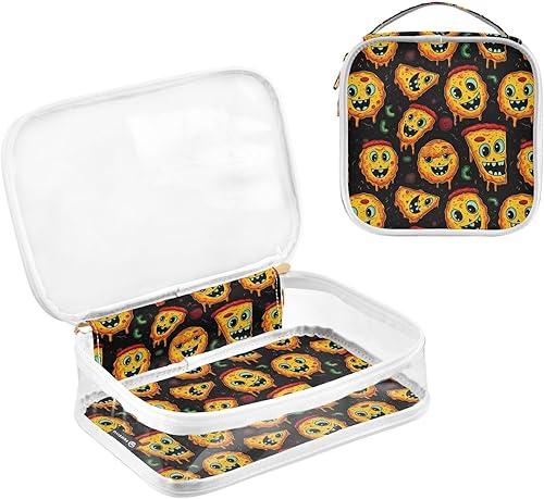 Miniatura 3 de Funny Faces Pizza Clear Toiletry Bag for Traveling,2 Pack Makeup Cosmetic Bag with Zipper,Travel Bag for Toiletries,Travel Essentials 21214946