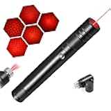 Red Light Flashlight, High Power Long Range with Star Cap Adjustable Effect, Rechargeable Red Beam Light Flashlight for Outdoor Journeys, Presentations, TV/LED/LCD Screens, and Stargazing