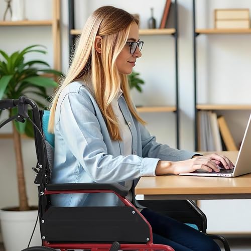 Miniatura 3 de Magshion Silla de ruedas de transporte plegable para adultos de 250 libras, silla de transporte ligera para personas mayores, silla de ruedas