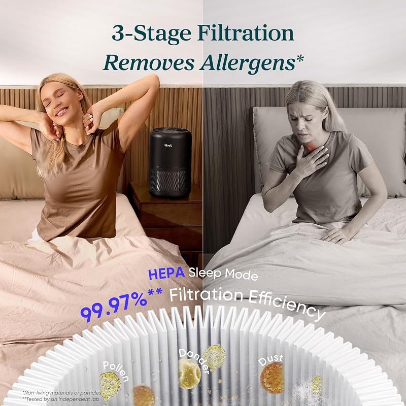 Levoit Air Purifier for Home Pets Hair Allergies in Bedroom Quiet Purifiers image 3