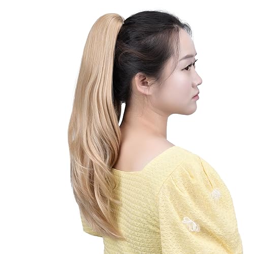 Miniatura 3 de Extensión de cola de caballo con clip, extensiones de cabello rubio, cola de caballo de 18 pulgadas, extensión de cabello con clip de mandíbula