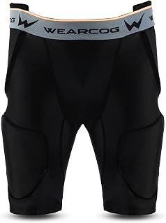 WEARCOG Gladiator Youth & Adult Football Girdle for Men's & Boy's, 5 Padded Integrated Football Pads with Hip, Tail, Thigh Pads and Cup Pocket