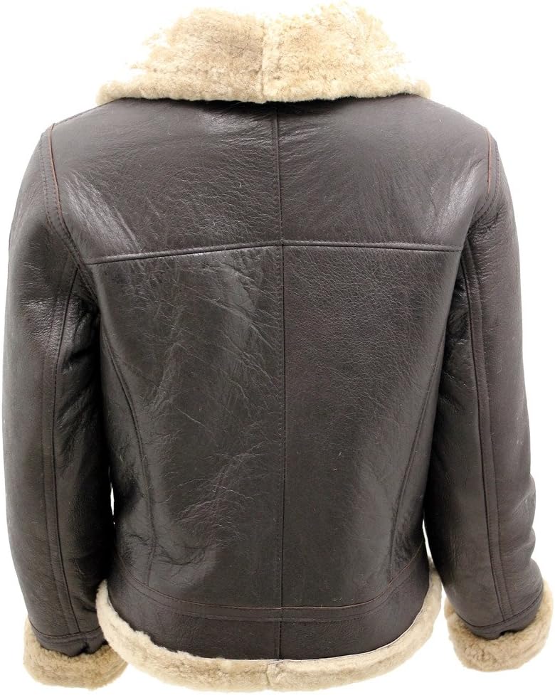 Women's Brown B3 WW2 Ginger Real Thick Sheepskin Leather Flying Jacket