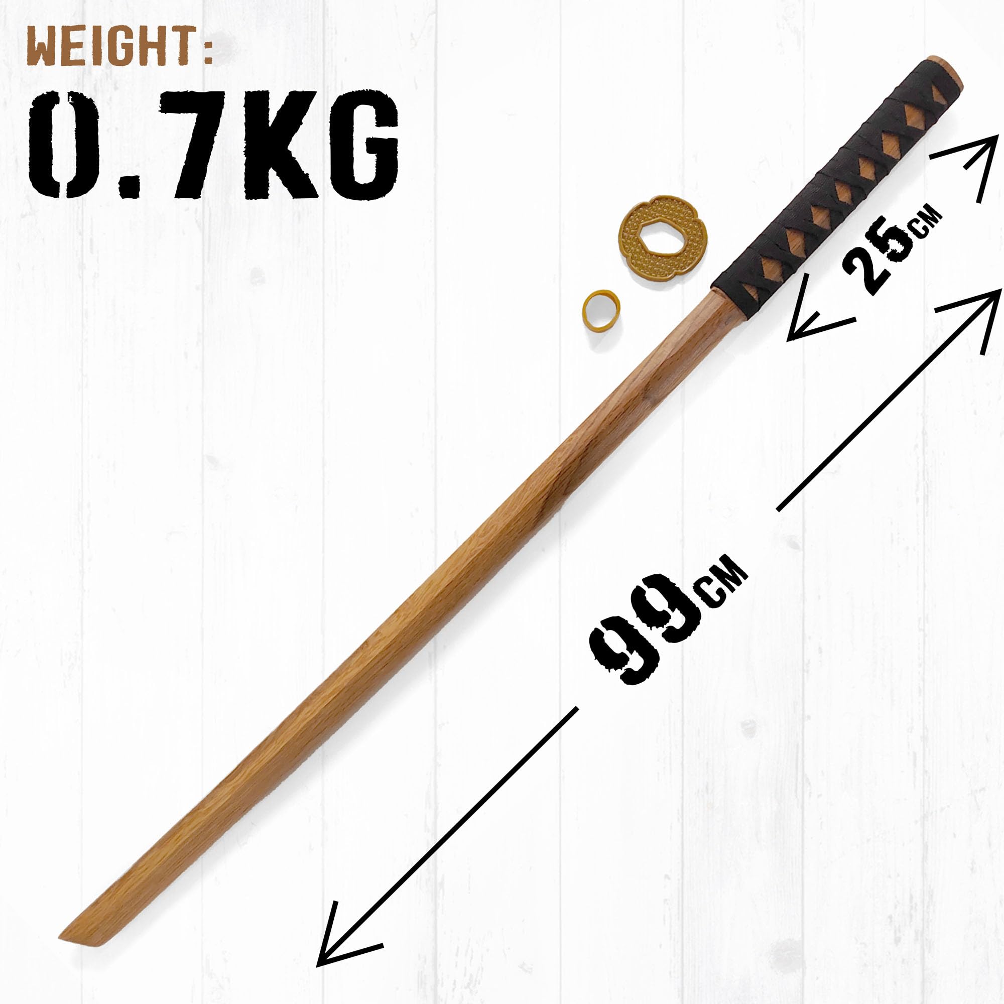 Bokken aus Holz, Shinai, Katana Wakizashi Tanto, Kendo Schwert Waffenzubehör aus Holz, Kendo-Schwertkampf-Training, Samurai Schwert, Rollenspiel Cosplay Iaido-Bokken