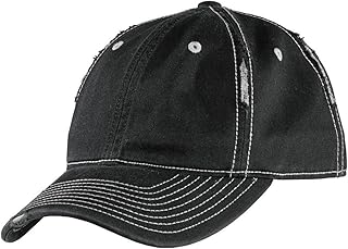 District Threads DT612 - Rip and Distressed Cap - Black/Chrome - One Size