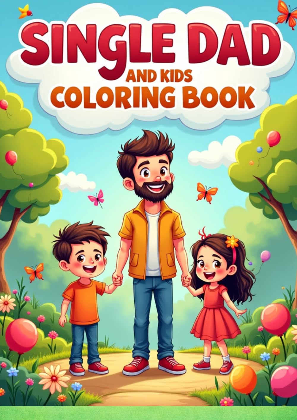 Single Dad and Kids Coloring Book: 35 Heartwarming Coloring Pages Featuring Family Bonding, Love, and Everyday Moments