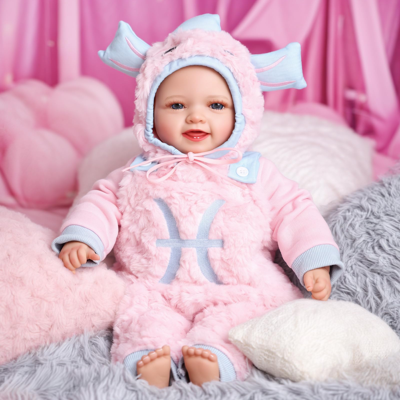 BABESIDE Realistic Dolls - Sweet Smile Real Life Soft Bodied Baby Doll Girls - Baby Dolls for Girls with Accessories - Suitable for Kids (No Hair — image 1