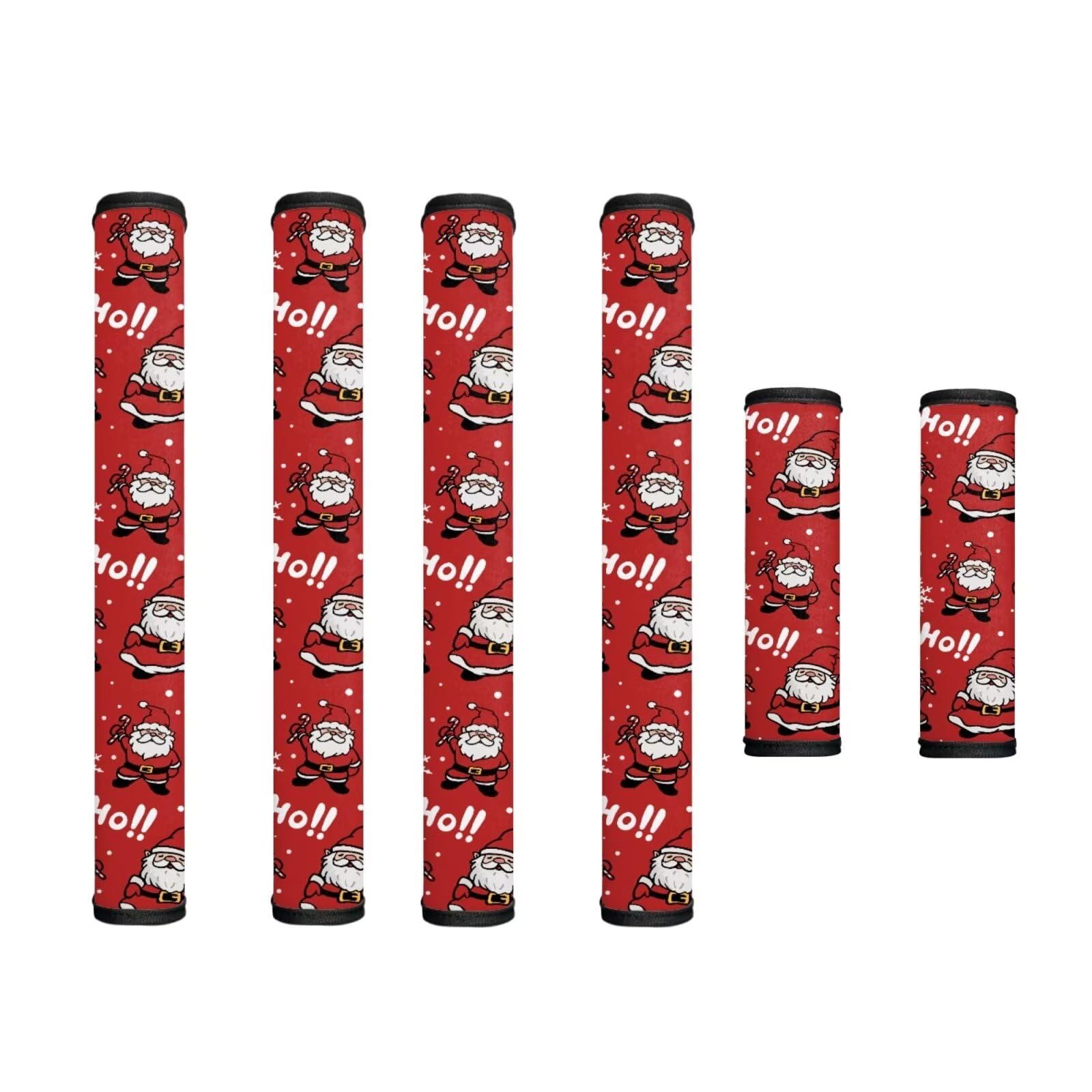 Refrigerator Door Handle Covers Set of 6 Washable Universal Kitchen Appliance Decor Handles Protector for Microwave Dishwasher Keep Off Smudges Oil Stains, Santa Claus Chirstmas Red Ho