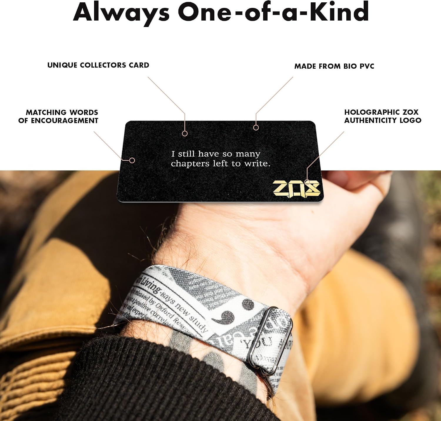 ZOX Android Smart Watch Band – Elastic Band with Motivational Affirmations and Beautiful Artwork – Gifts for Men, Women & Kids