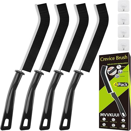 MVVKUUI4+4pack Crevice Cleaning Brush, Multifunctional Gap Cleaning Brush Tool, Bathroom Gap Brush, Grout Cleaner Brush Hard Bristle Crevice