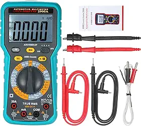 Multímetro automotivo digital LCD de 6000 contagens True RMS testador universal com lanterna
