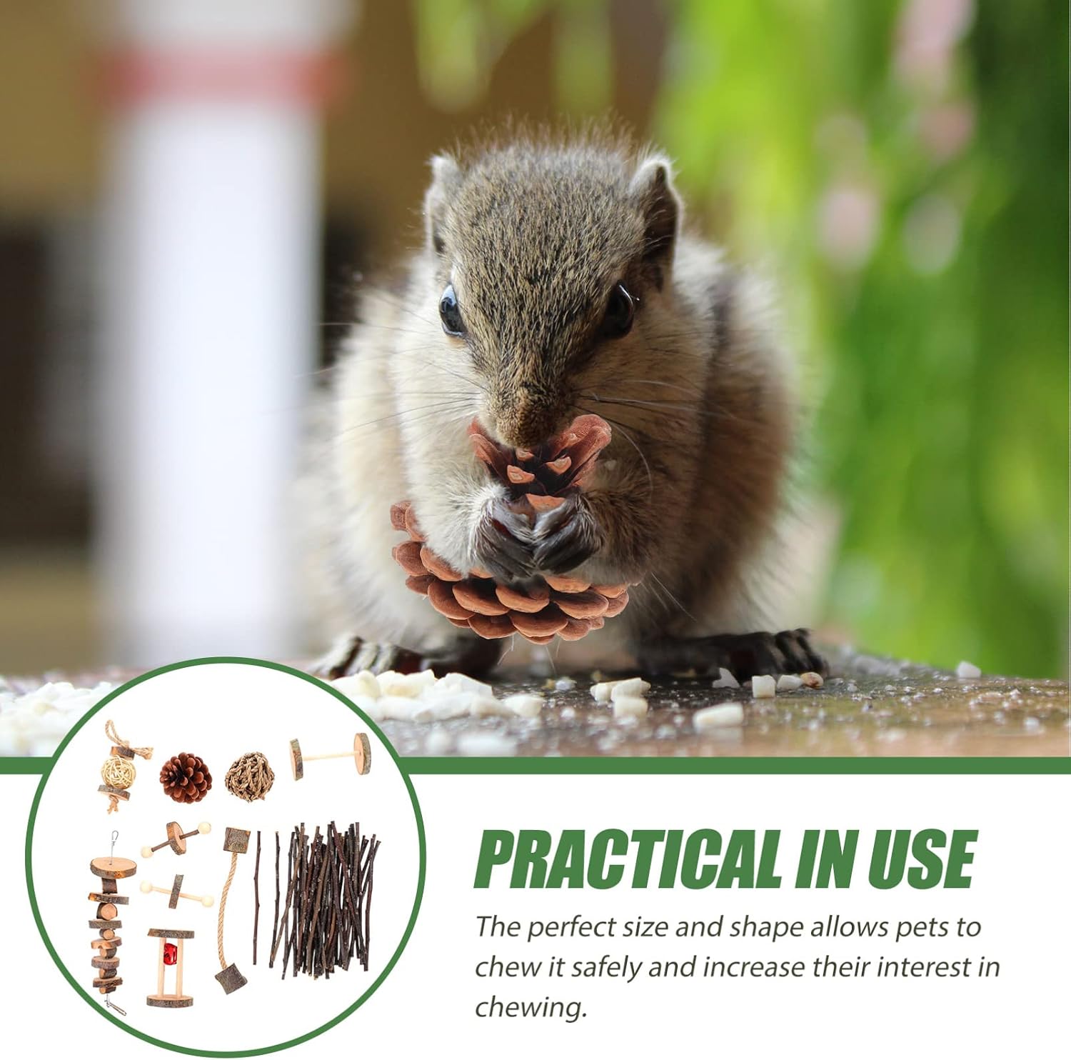 POPETPOP 1set Small Animal Chew Toys Teething and Molar Toys for Hamsters Guinea Pigs and Other Pets Safe for Grinding Playtime