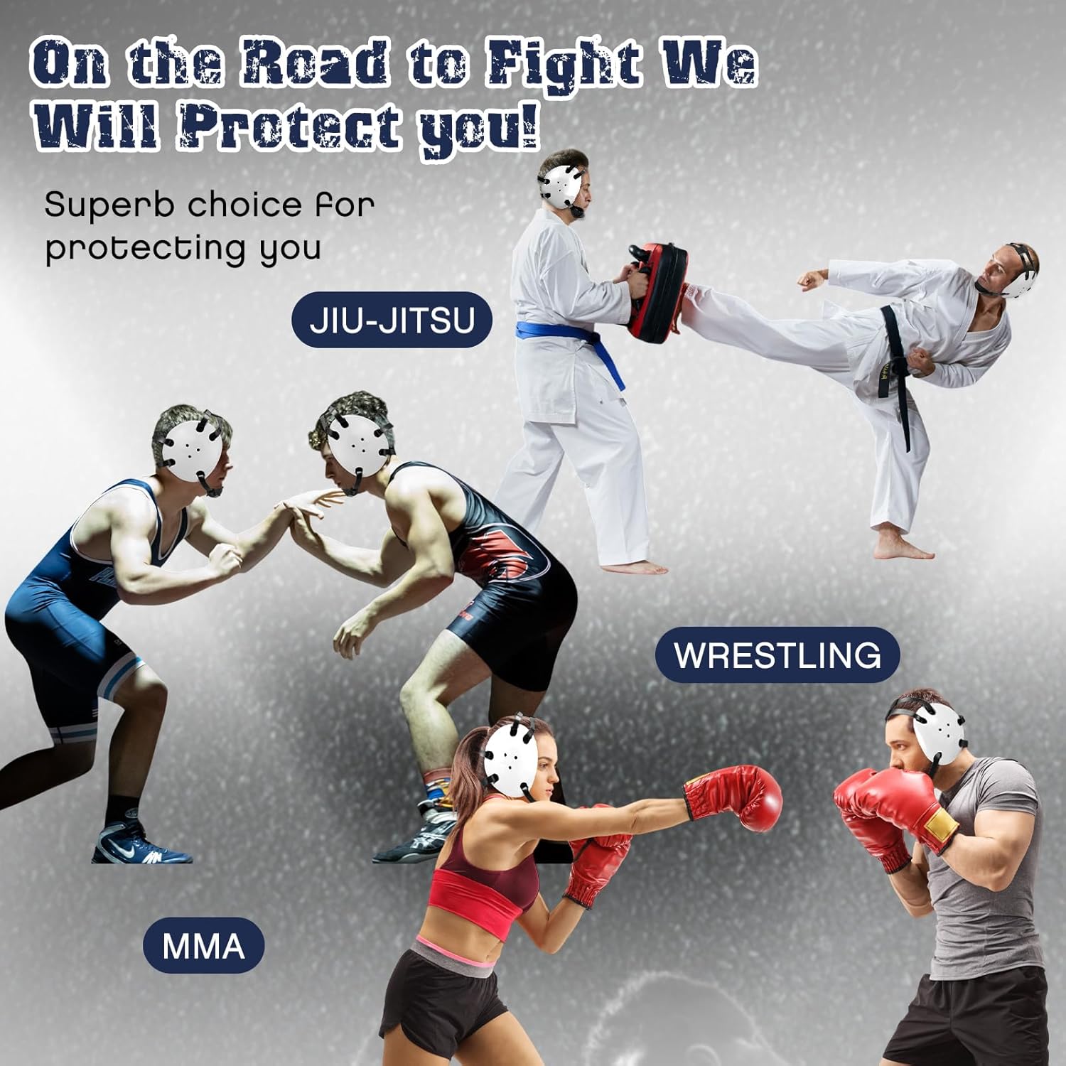 Wrestling Headgear Kids Youth Head Gear Wrestling Adjustable Ear Guard Straps MMA Jiu Jitsu for Men Women Adults - Image 6
