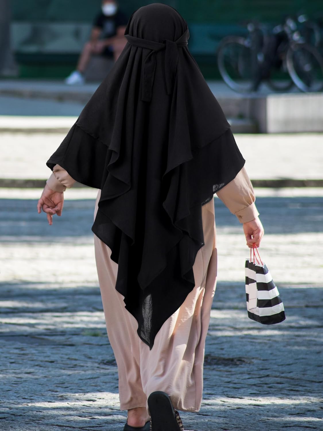 Geyoga Women's Muslim Prayer Hijab 2 Layers Islamic Hijab Cover Soft Lightweight Breathable Hijab Long Scarf - Image 5