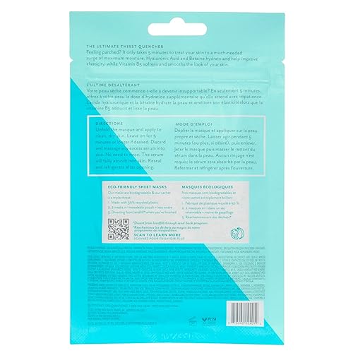 Miniatura 8 de Patchology Hydrate FlashMasque - Mascarilla facial con ácido hialurónico - Mascarilla facial para el cuidado de la piel para hombres y mujeres para