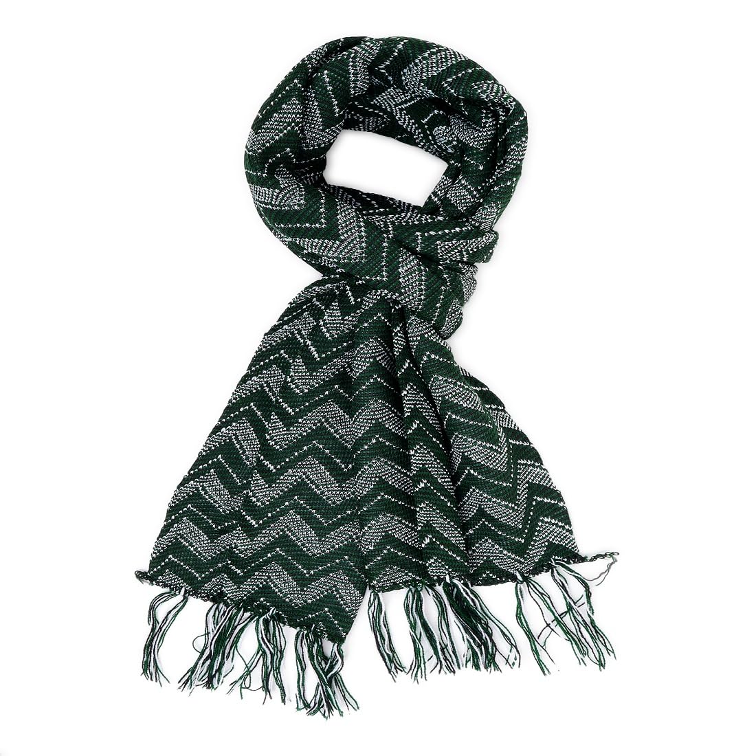 Stylish Winter Unisex Stripped Woolen Muffler (Green)-image-37