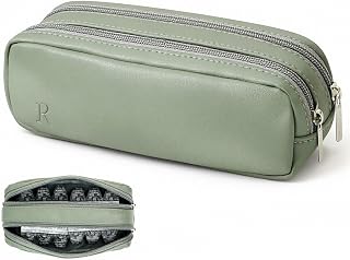Portable Daily Contact Lens Case Organizer, Traveling Contact Cases Bag with Clearly Labeled R & L, Water-Resistant Disposable Contact Lens Dispenser, Storage up to 60 lenses(Green)