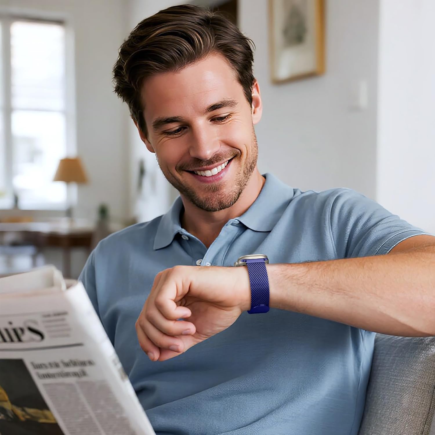 Milanese Mesh Loop Compatible with Apple Watch Bands for Men 44mm 49mm 45mm 46mm 40mm 38mm 41mm 42mm, Stainless Steel Metal Magnetic Strap for iWatch Band Series 11 10 9 8 7 6 5 4 3 2 1 SE Ultra3 2 1 - Image 2