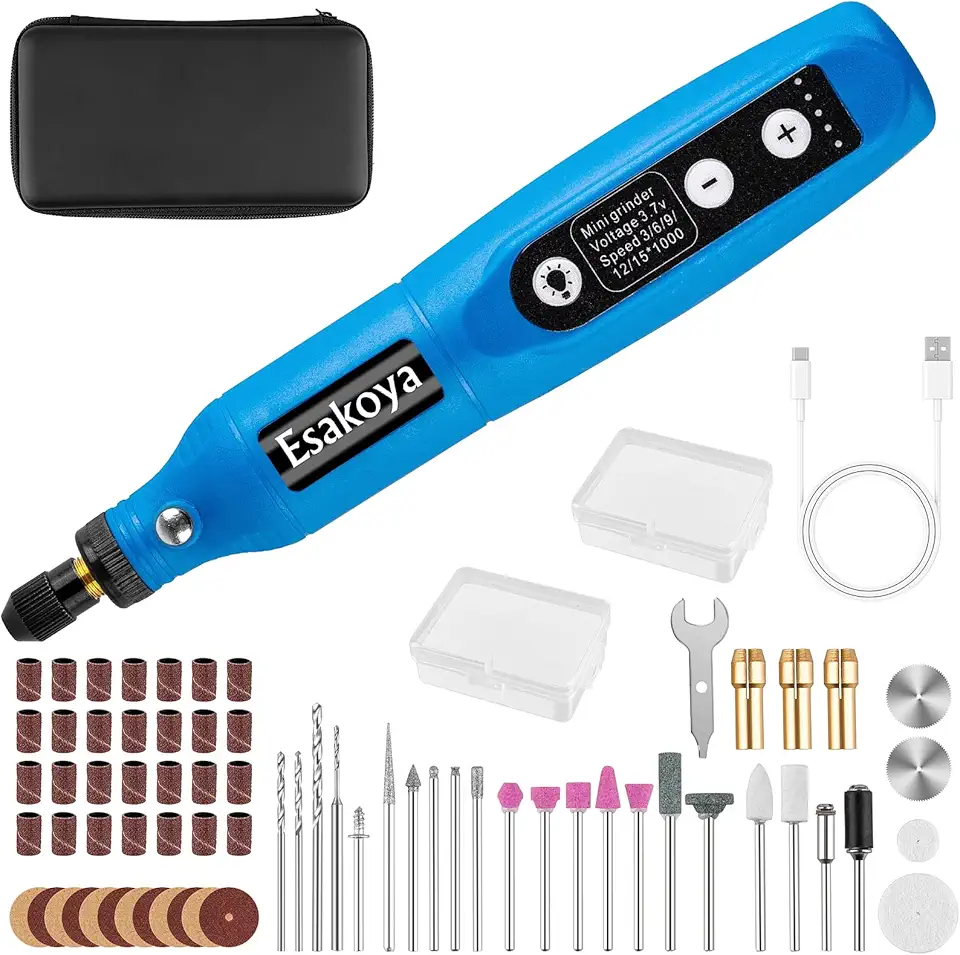 Cordless Rotary Tool, Mini Power Rotary Kit with 75 Accessories, 5 Variable Speed &amp; 3.7v Type-C Charging Engraving Rotary Tool for Engraving, Sanding, Polishing, Drilling, Grinding, DIY Crafts