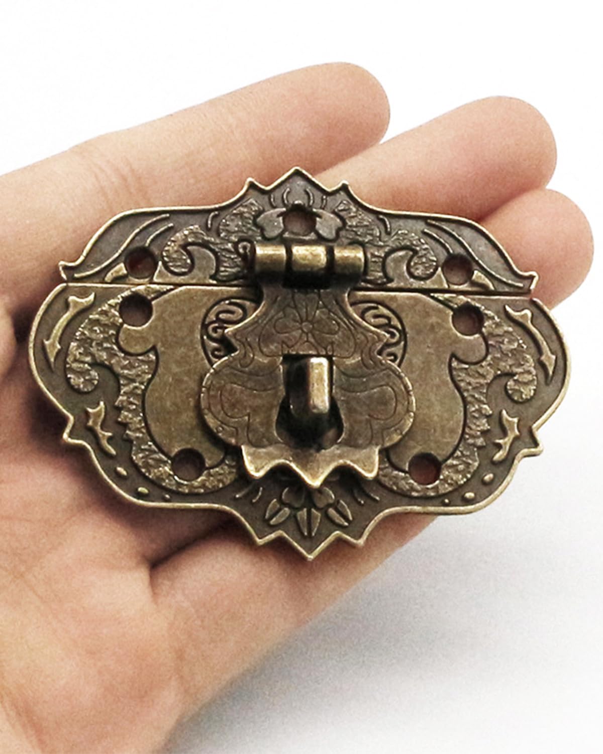 Moraillon à Crochet Antique,fermoir à Gâchette De Boîte Antique Rétro,Petit Loquet à Loquet,fermeture à Crochet Gauche Et Droit - Beaux-Arts Et Loisirs Créatifs