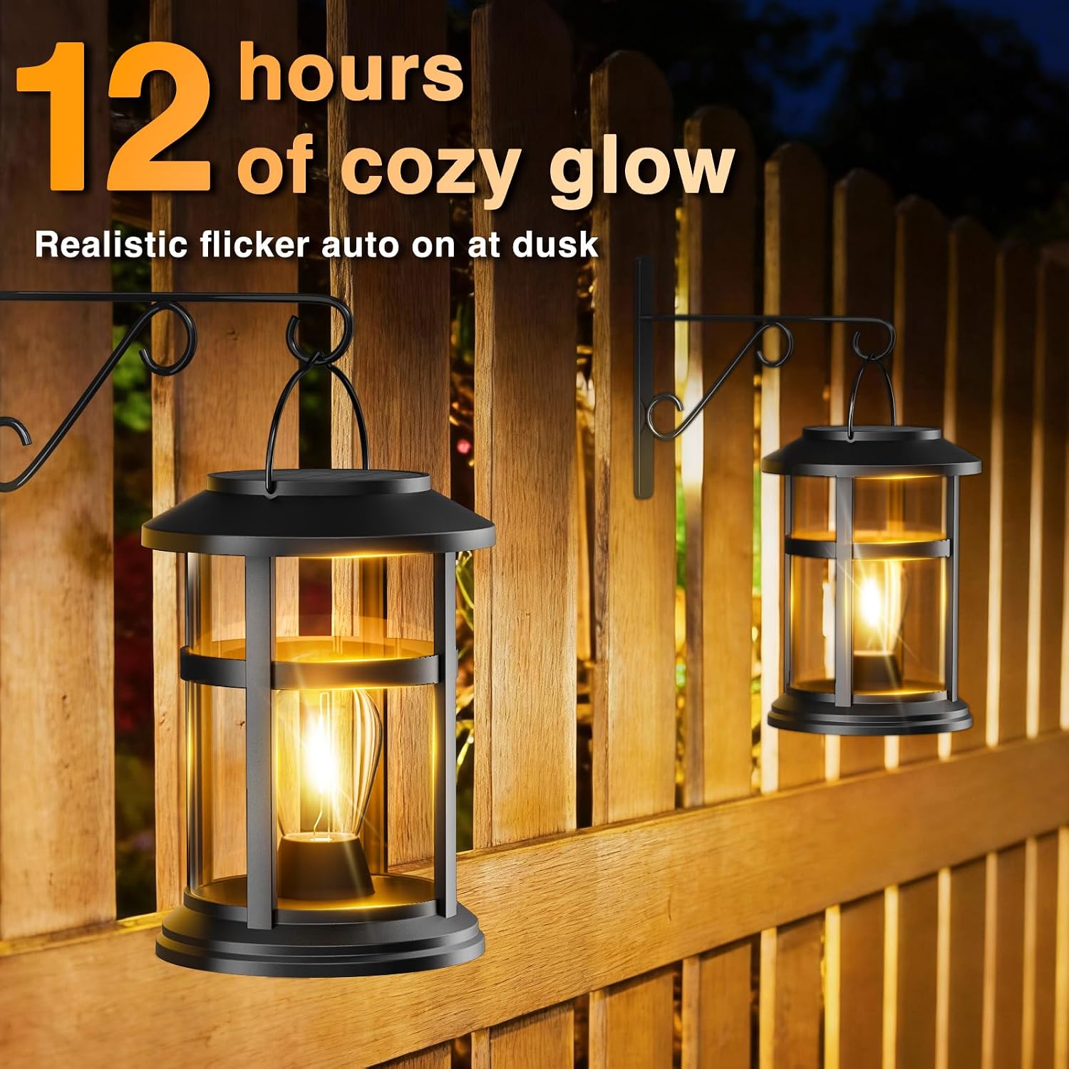 otdair 4 pack solar lanterns outdoor waterproof, upgraded warm white hanging solar lights for outside, solar powered lantern for patio yard garden porch decor, gift for mom housewarming warm white 4 pack