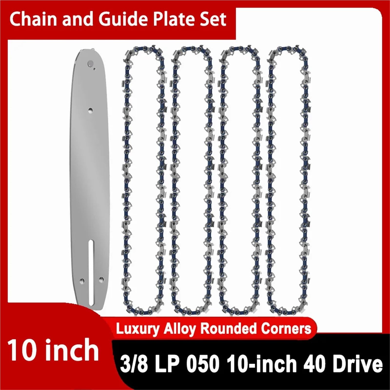 Sierra Eléctrica De 10 Pulgadas Y 3/8" LP Con 40 Eslabones De Transmisión, Cadena For Motosierra, Hoja For Sierra De Tala, Accesorios For Cadena De Motosierra Y Corte De Madera(10-inch Set5)
