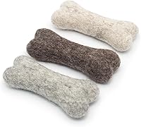 Vista 13 de Glaciart One Hueso masticable de lana de fieltro para perros (3 piezas) Juguete duradero para masticar perros, juguetes masticables para cachorros