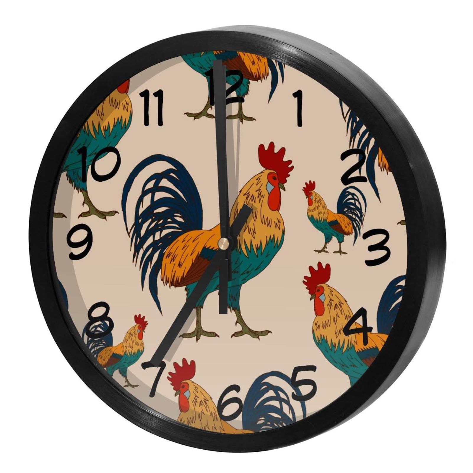 Horloge murale silencieuse sans tic-tac pour une cuisine animée et colorée