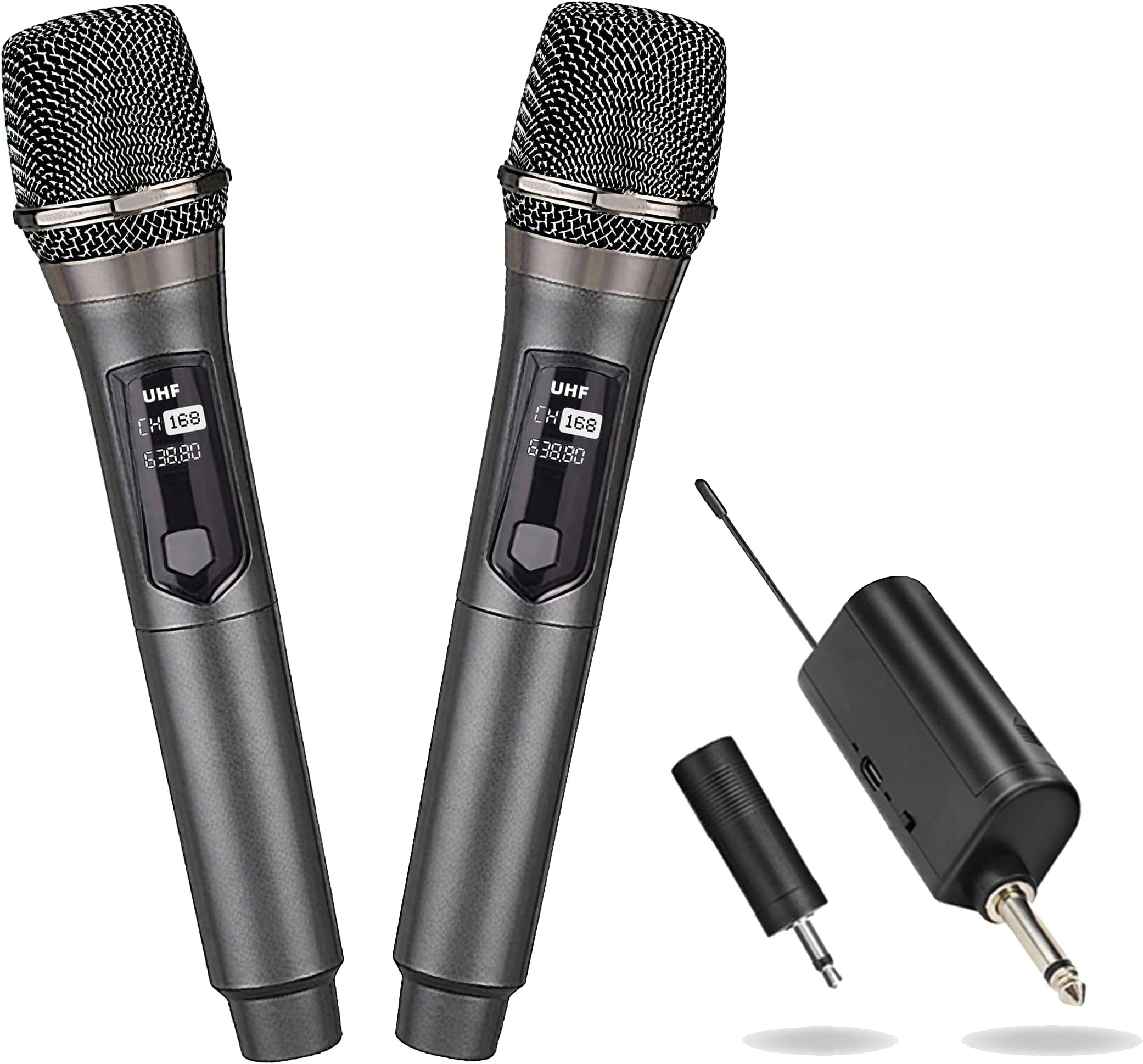 Professional-Grade Handheld Wireless Microphone System with Rechargeable Receiver & 3.5mm Output - Fixed Frequency Operation,for DJ Performances, Church Events, and Karaoke - 200ft Wireless Range (68)