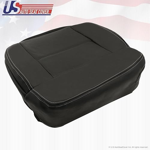 Miniatura 6 de Funda de asiento de piel perforada para Ford F-150 Lariat del lado del conductor, color negro