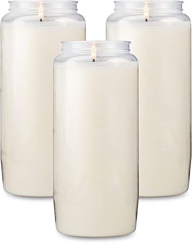 Miniatura 1 de Rambue Velas conmemorativas de 6 días, paquete de 3, velas blancas de oración de 6 pulgadas para ceremonia religiosa, velas de emergencia Shiva,