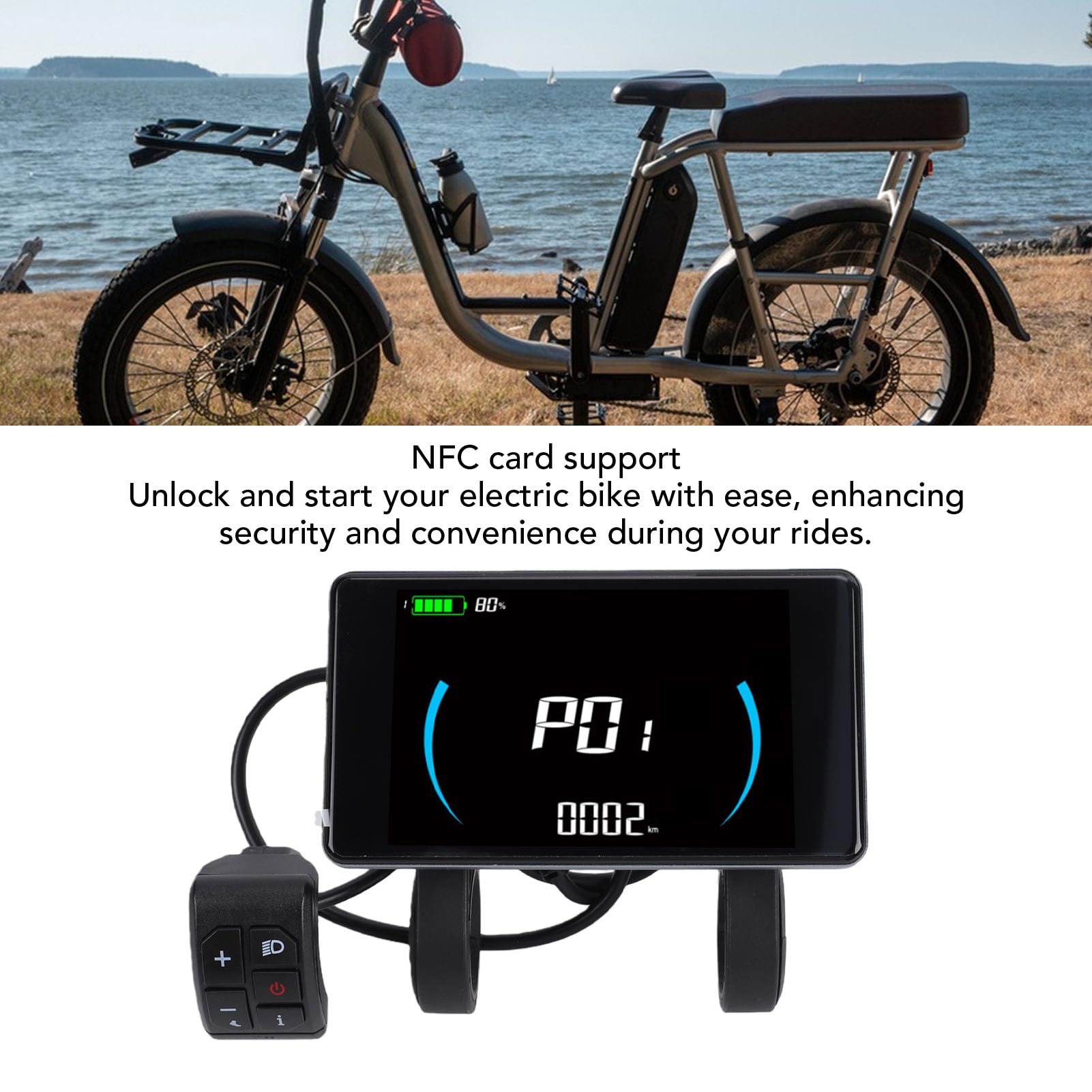 Generic Pannello Display LCD per Scooter Elettrico Comodo Pannello di Controllo per Visualizzazione velocità e Livello Batteria per Pendolari