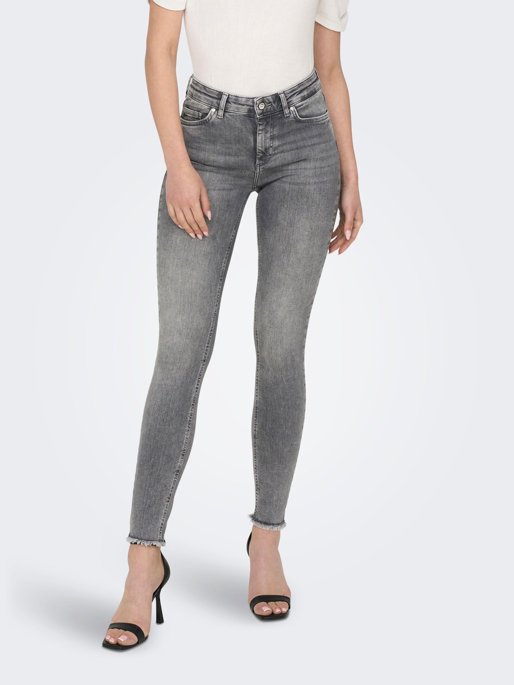 ONLY onlBLUSH MID SK ANK RAW JNS REA306 NOOS - dżinsy skinny Kobiety | jeansy skinny fit