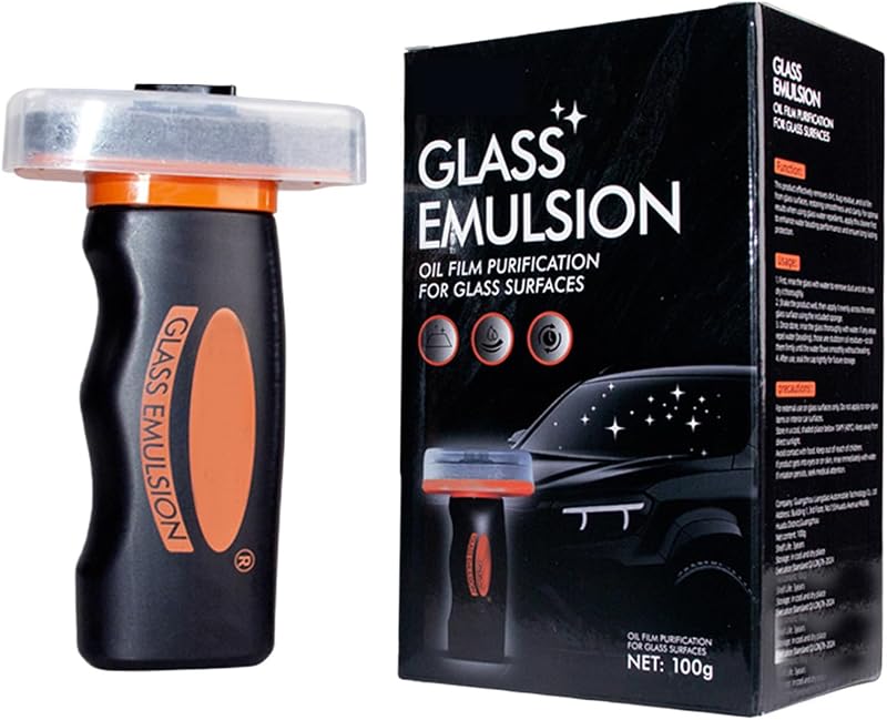 Removedor de película de óleo para vidro automotivo XFYVIKR com aplicador roll-on e escova – 100 mL + escova