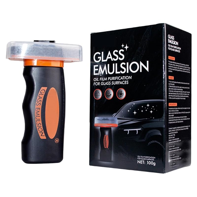 Limpador de película de óleo para vidros automotivos XFYVIKR com aplicador roll-on e escova, 100 mL, Kit com 1 unidade