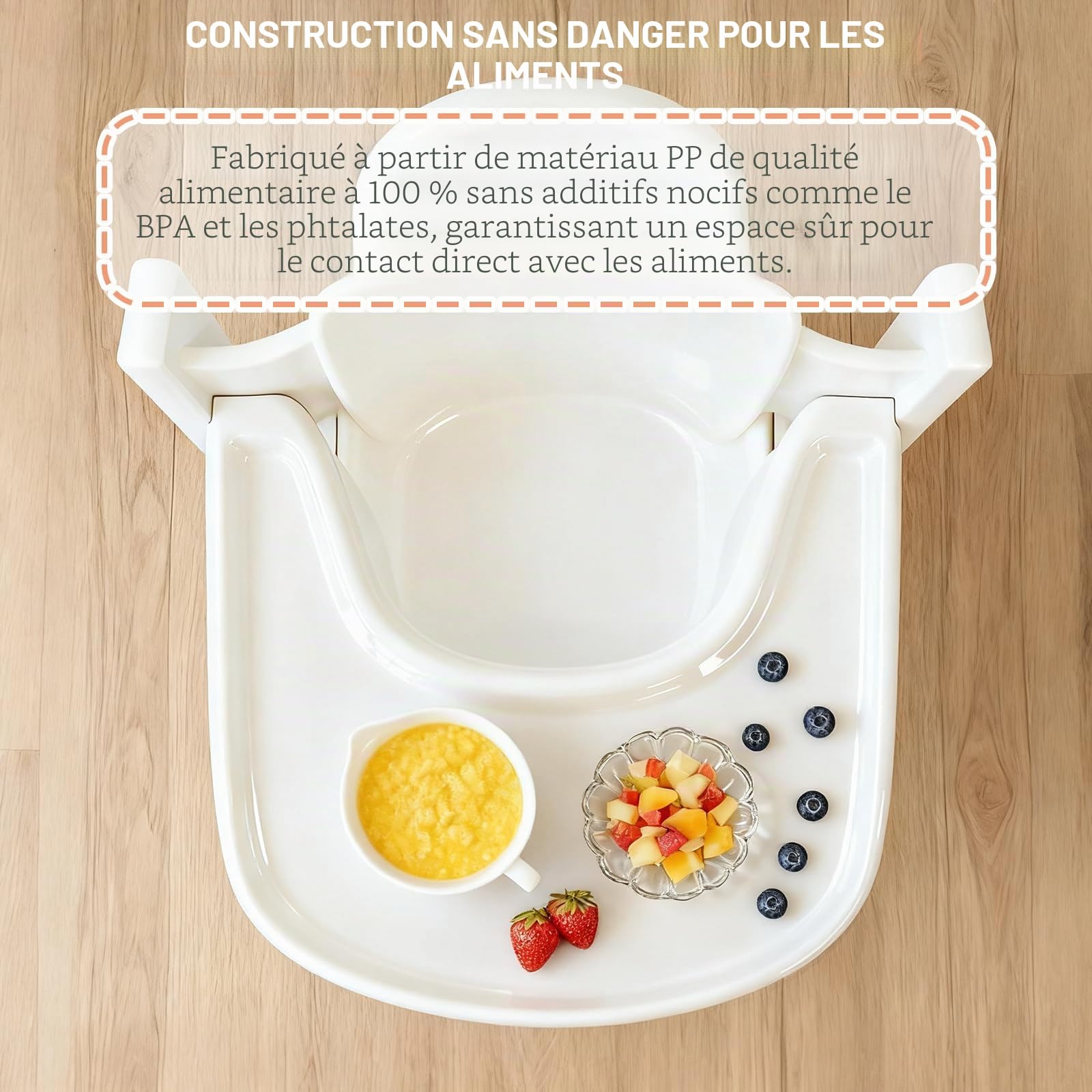 Plateau pour chaise haute Stokke Tripp Trapp - 100 % sans BPA | Surface lisse et forte aspiration, facile à monter, accessoire de chaise haute pour bébé de 6 à 36 mois, blanc