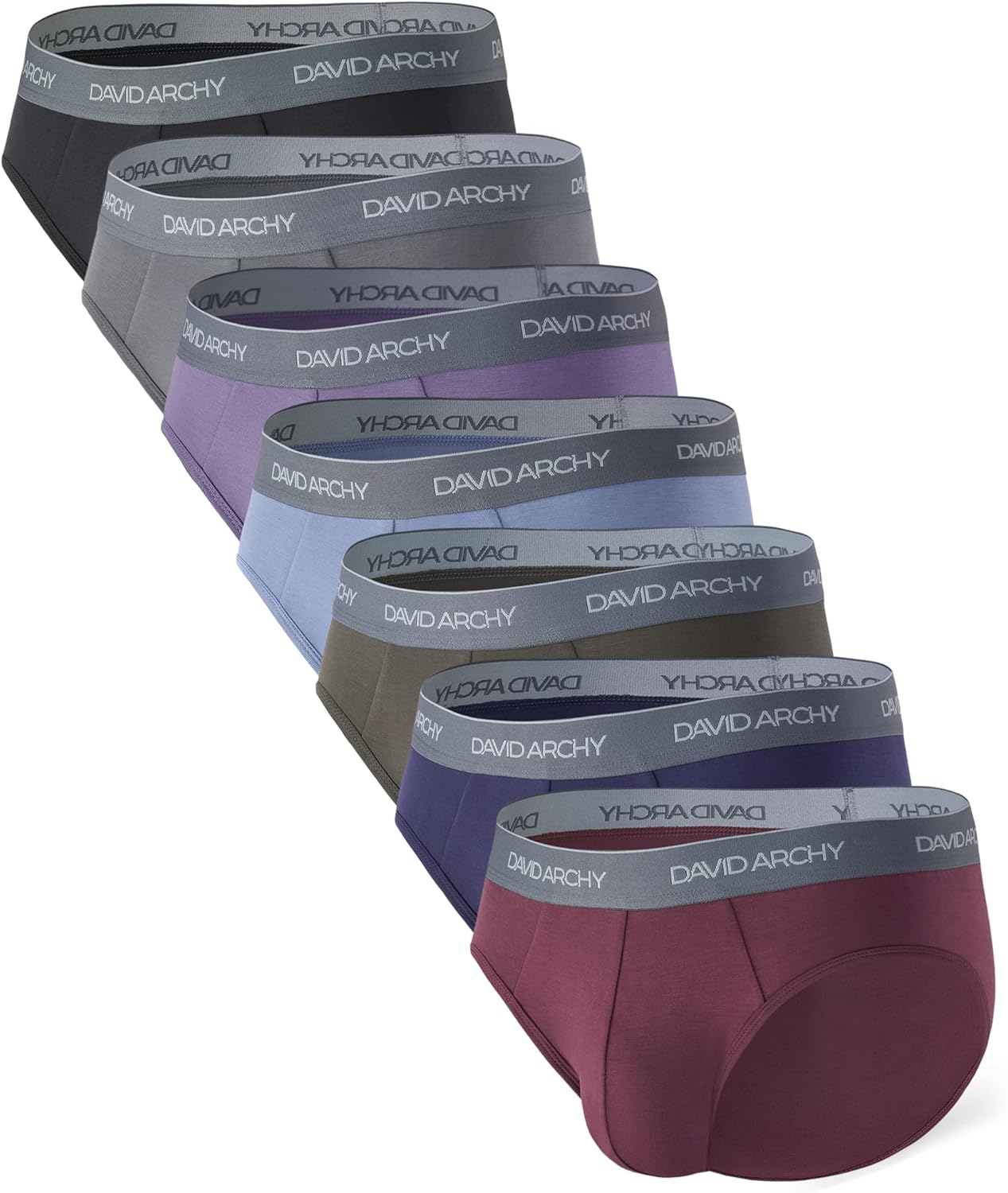 DAVID ARCHY Men's Underwear Briefs Rayon Made from Bamboo Wicking-Moisture Support Pouch Soft Underwear for Men 4 or 7 Pack