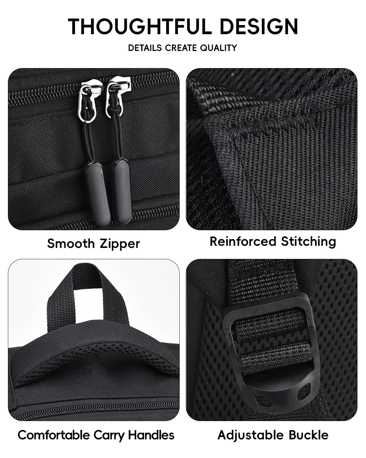 Amythe Schulrucksack Jungen Teenager Großer Kapazität 28L, Rucksack Junior mit Laptopfach für Mittelstufe Oberstufe Universität, Wasserdicht Schulranzen für Schule & Freizeit, Schwarz