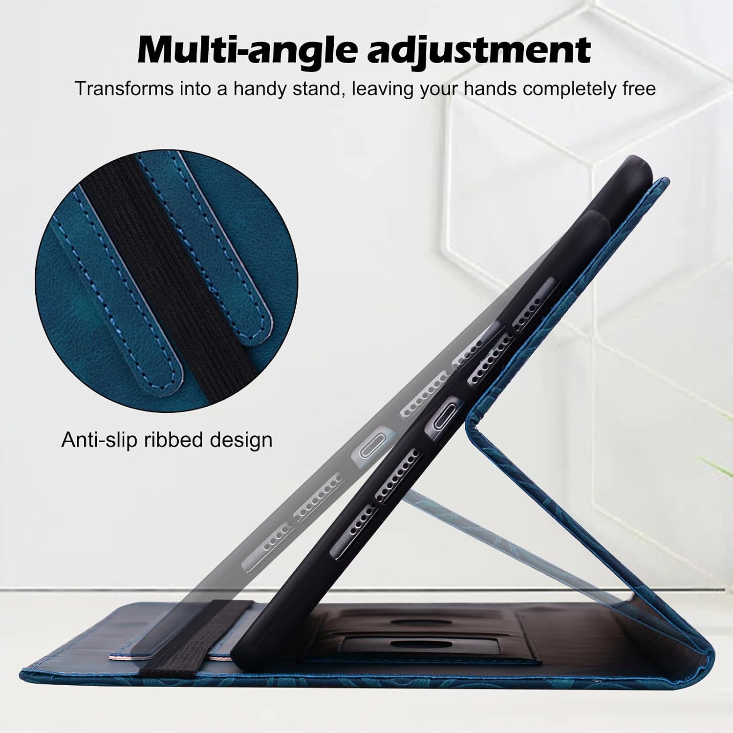 ALILANG Case for Samsung Galaxy Tab A11 8.7 inch 2025 /Galaxy Tab A9 8.7 inch Case 2023, Multi-Angle Viewing Protective Tablet Cover with Folding Stand & Pencil Holder -Blue